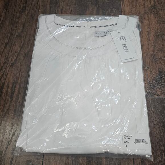 Harshman Anemone Blouse White Size 1x New - Picture 3 of 4